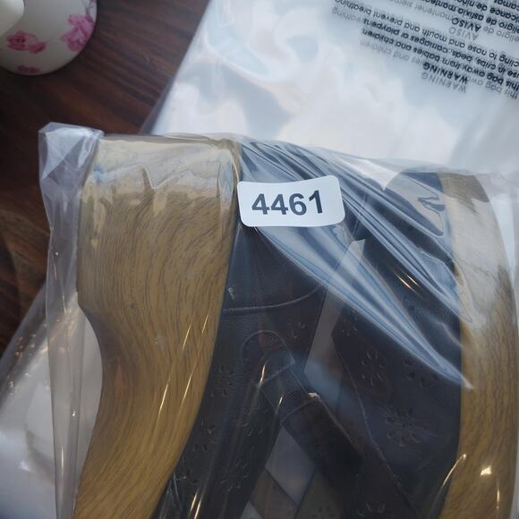 Alegria Mary Jane Wedge Shoes Womens Size EU 39 Black Leather Cutout Whimsy - Picture 12 of 12